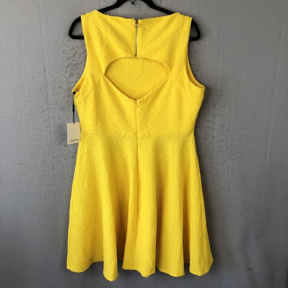 Calvin Klein Dress Womens 14 Textured Sleeveless Open Back New With Tags NWT - Picture 2 of 16